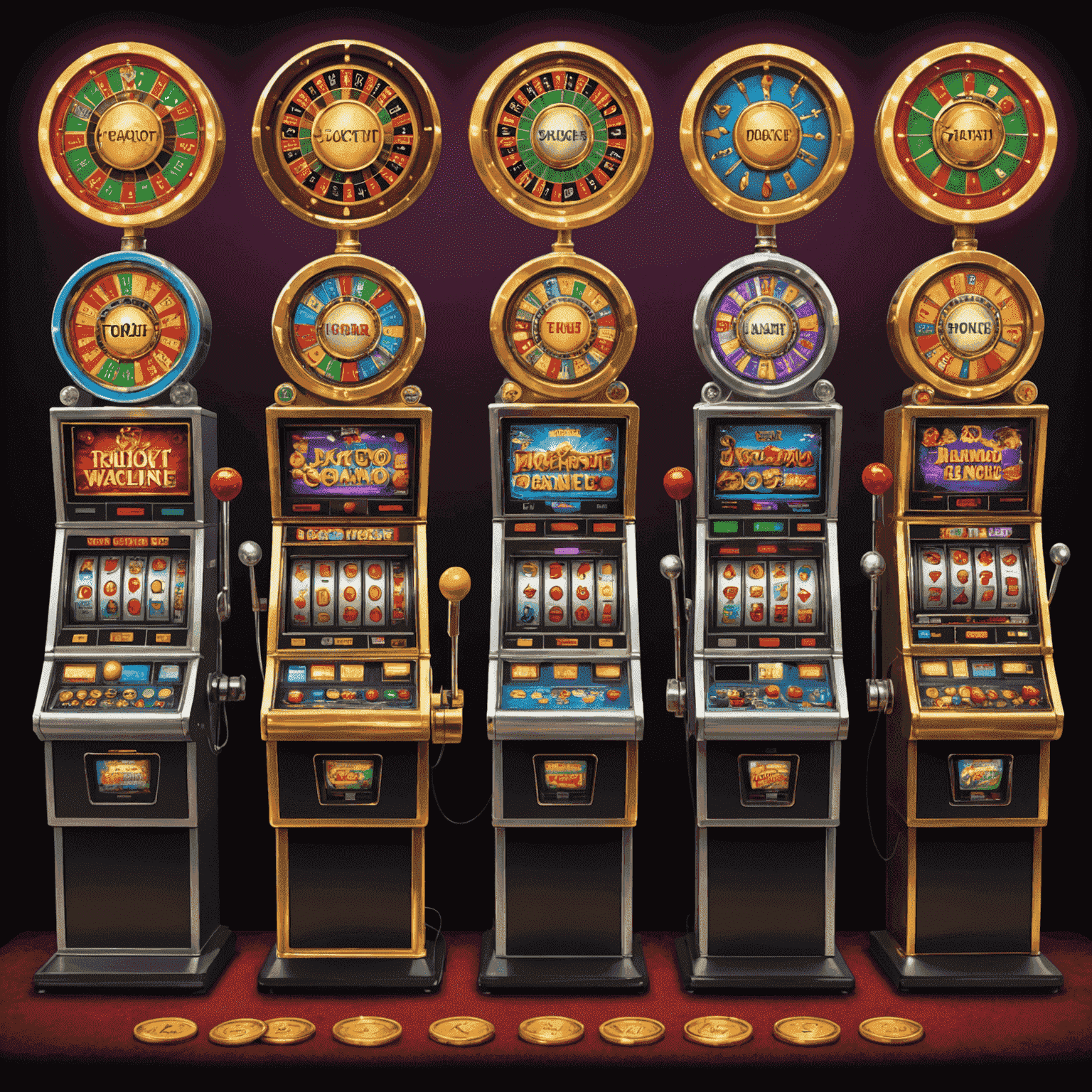 A timeline illustration showing the evolution of jackpot games, from early mechanical slot machines to modern digital social casino interfaces